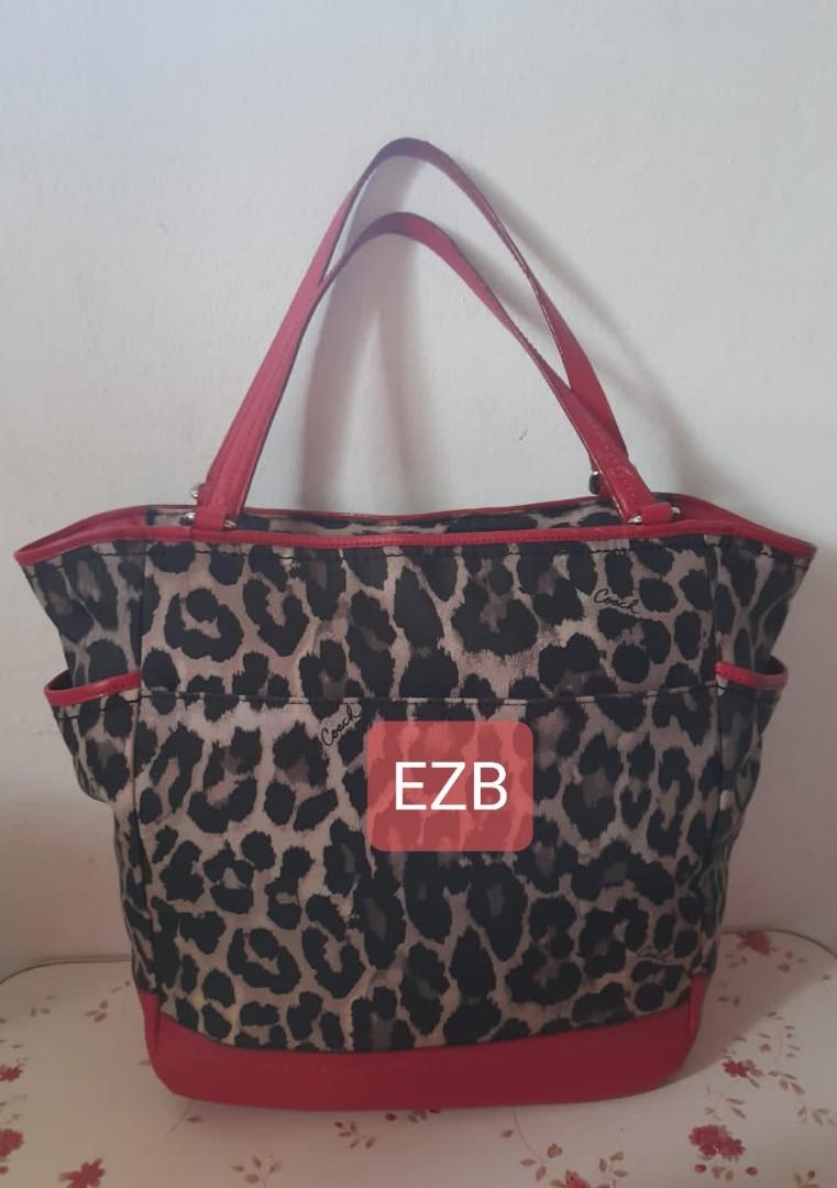 Coach ocelot leopard tote outlet