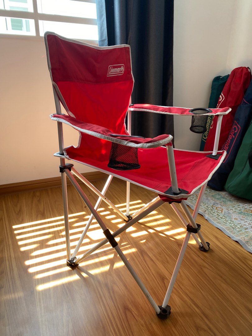 Coleman Camping Chair Red/White, Furniture & Home Living, Outdoor