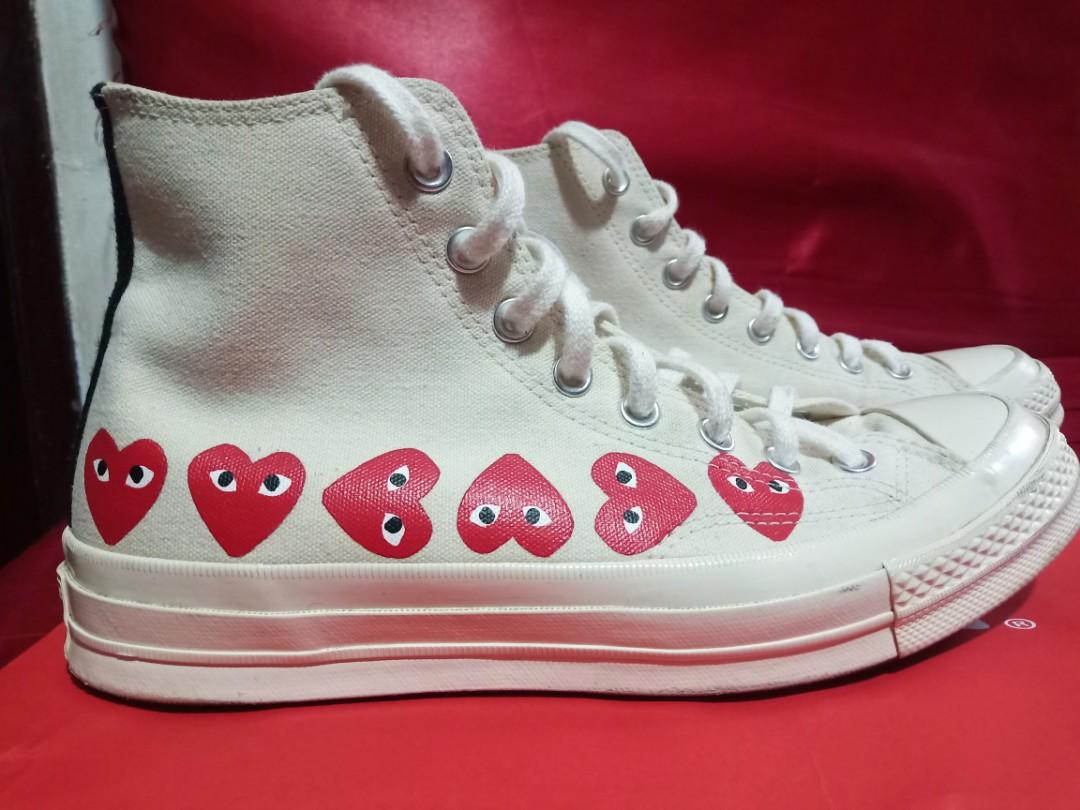 Converse X CDG Play Multiple Heart (Authentic), Men's Fashion, Footwear ...