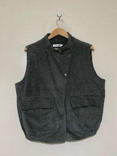 Corduroy Gray Cargo vest