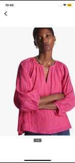 COS Pink Pleated Blouse