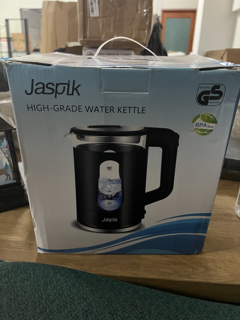 Electric Kettle, Jaspik 2.3L Glass Water Kettle with Blue & Green LED