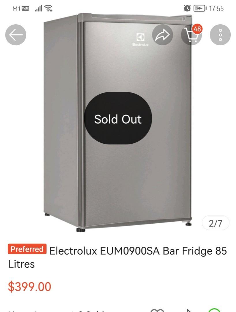 Electrolux 85L Bar Fridge, EUM0900SA, TV & Home Appliances, Kitchen