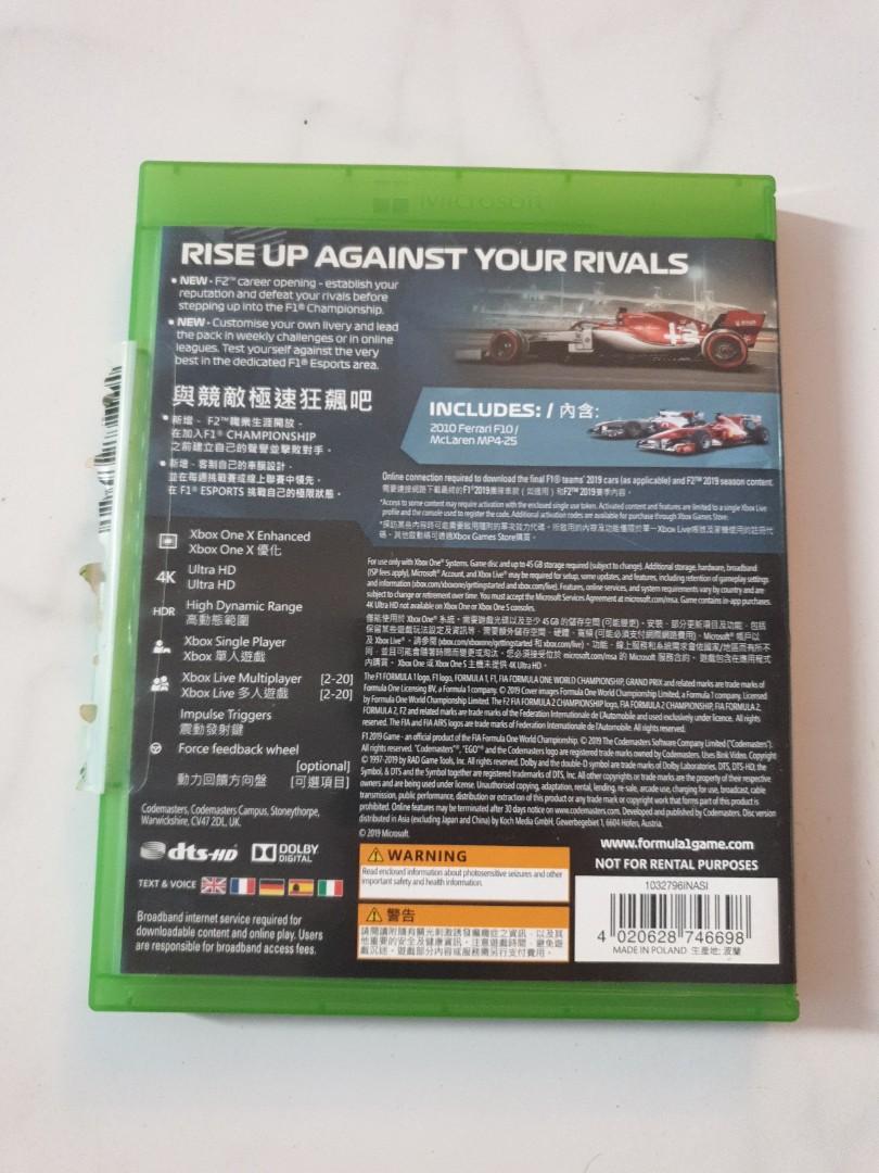 F1 2019 XBOX ONE, Video Gaming, Video Games, Xbox on Carousell