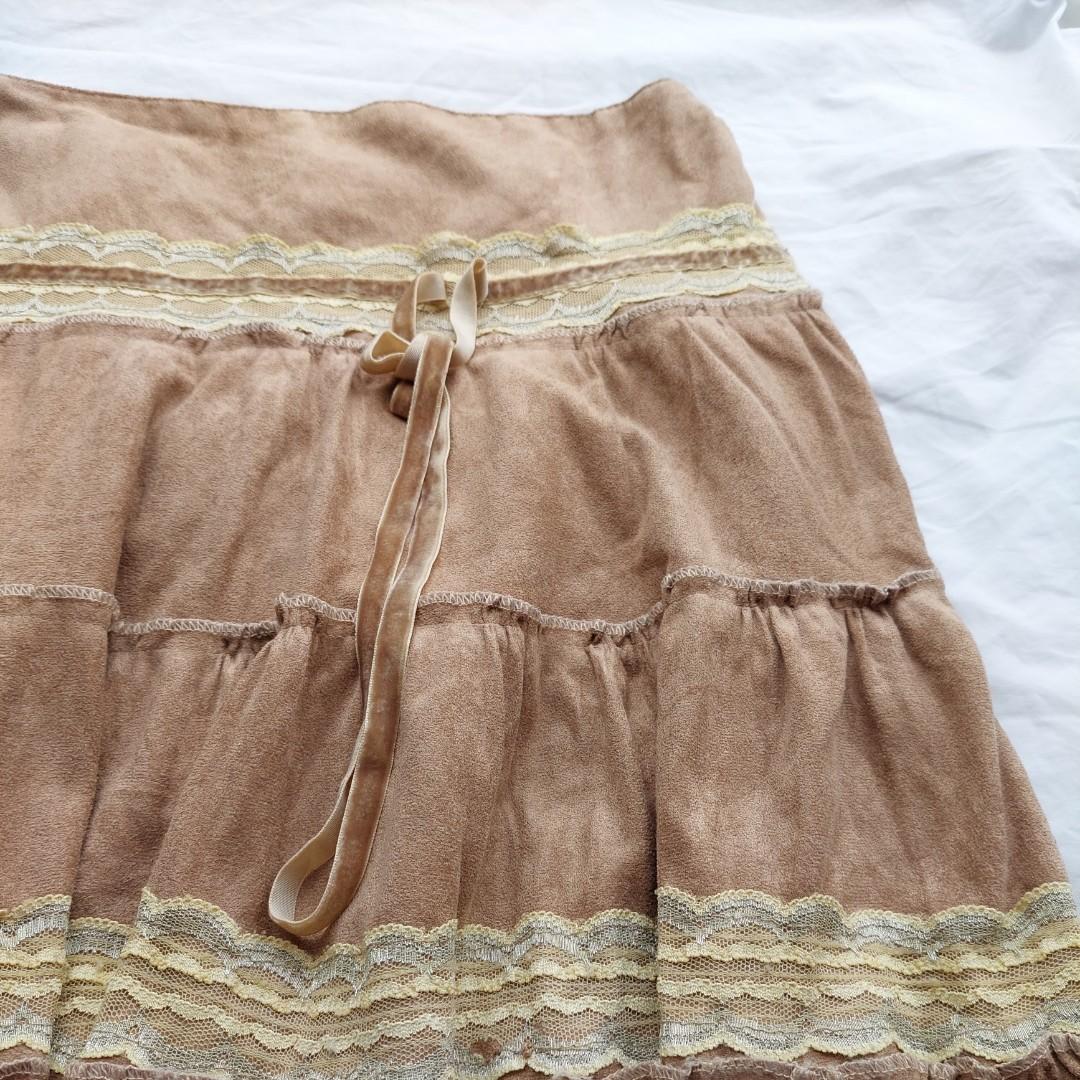 Fairy Grunge Lace Up Midi Skirt