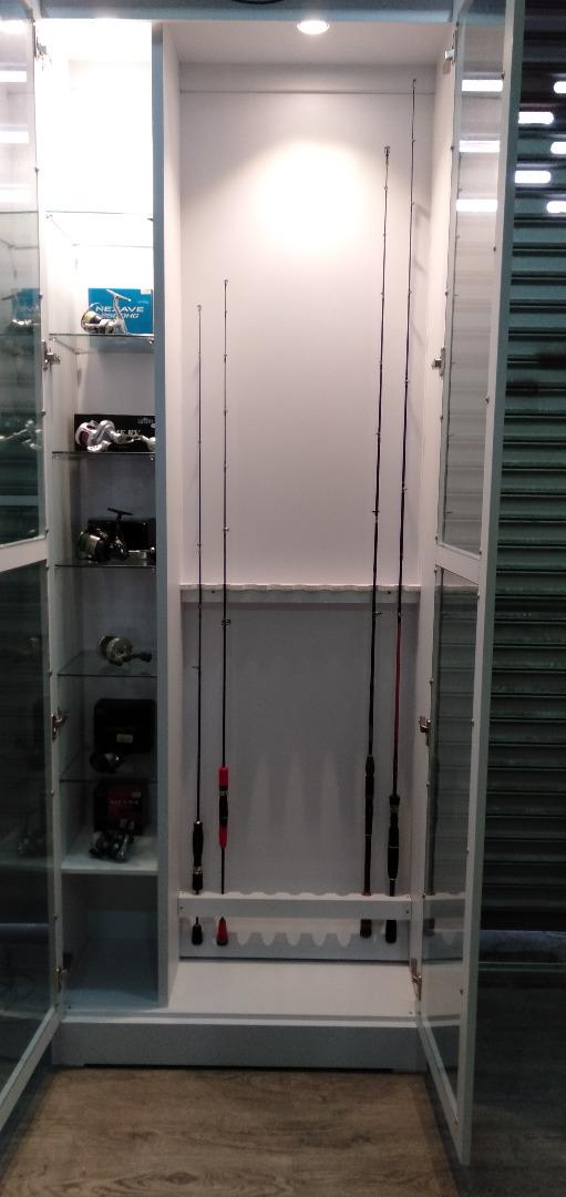 Fishing Rods Display Cabinet, Sports Equipment, Fishing on Carousell