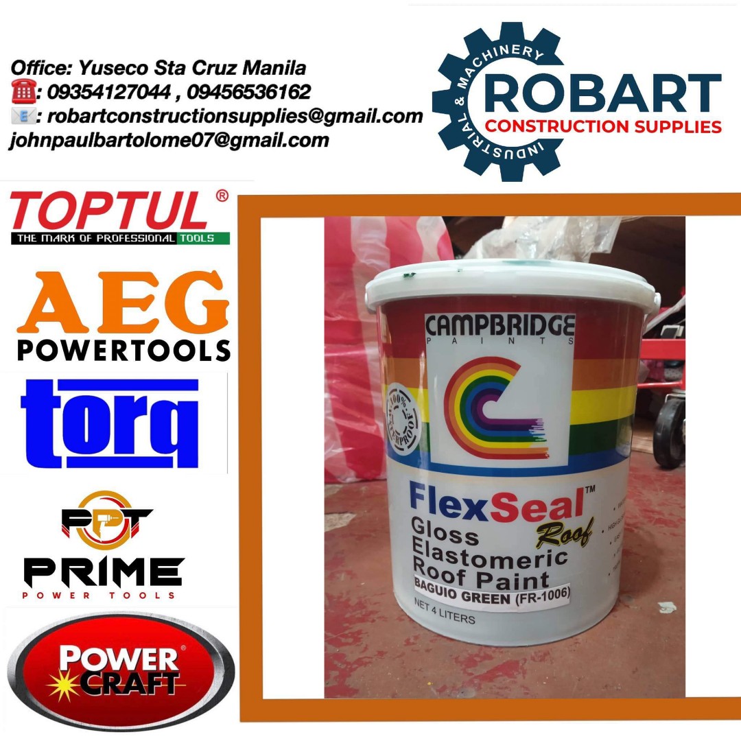 Flexseal gloss elastomeric rood paint, Commercial & Industrial