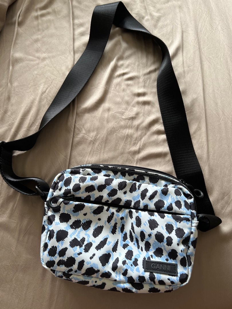 GANNI Festival Leopard print Crossbody Bag In Blue Women s