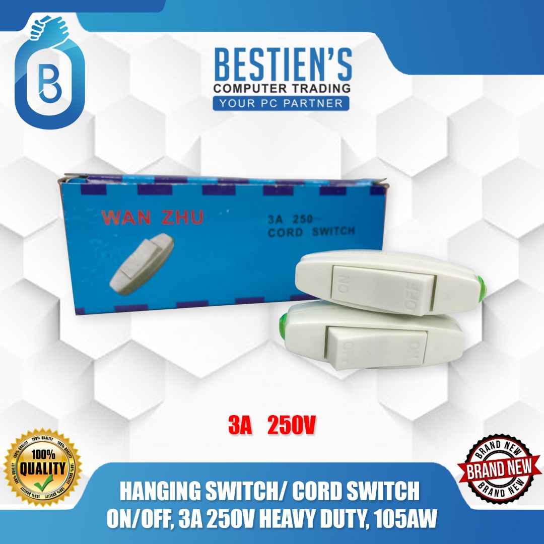 HANGING SWITCH/ CORD SWITCH ON/OFF, 3A 250V HEAVY DUTY, 105AW ...