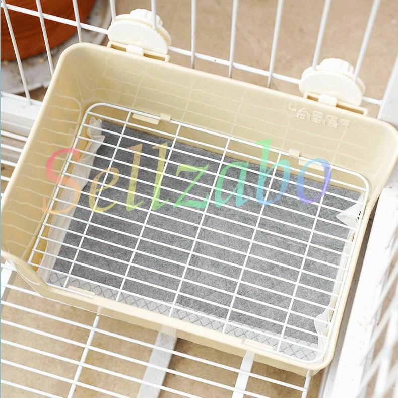 High Tall Big Volume Rabbits Litter Box (Toilet) LShape Light Brown