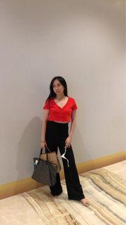 H&m hm red crop top