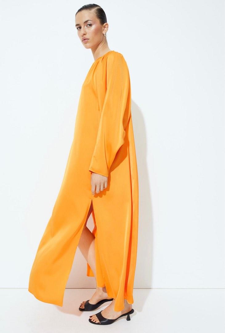 H&m orange deals satin dress