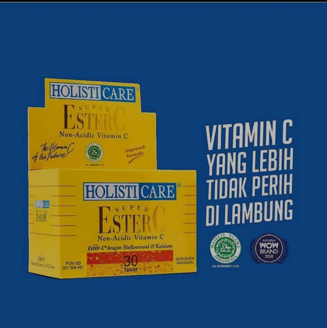 Holisticare Vitamin Ester C isi 30 Tabs, Kesehatan & Kecantikan, Kulit