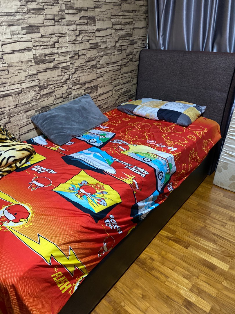 single bed with mattress, Furniture & Home Living, Furniture, Bed