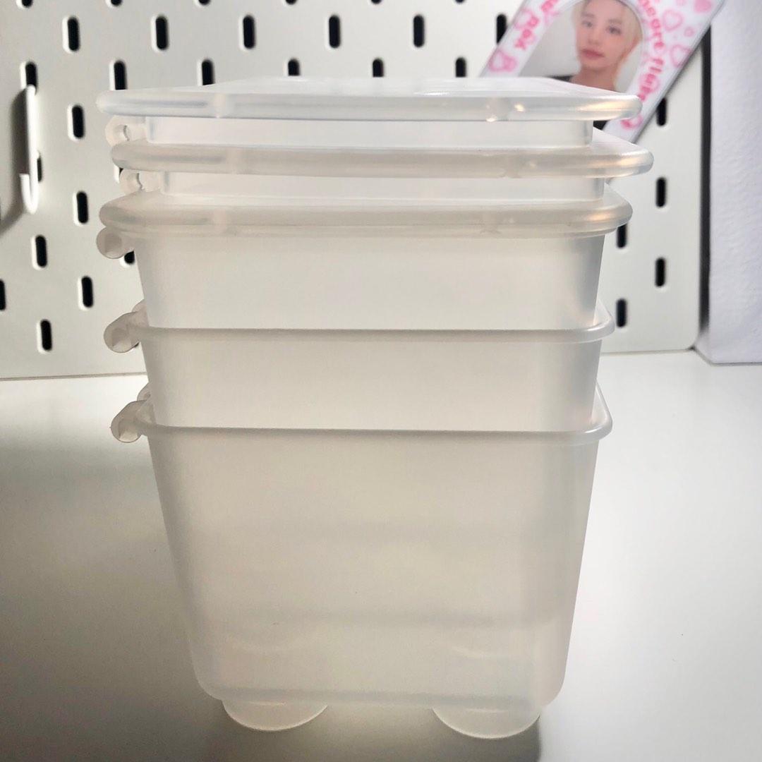 Ikea glis storage box organizer (set of 3; clear), Furniture & Home