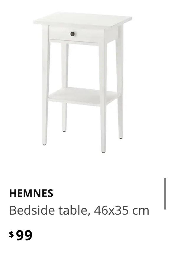 GREY (x2) Ikea Hemnes bedside table, Furniture & Home Living