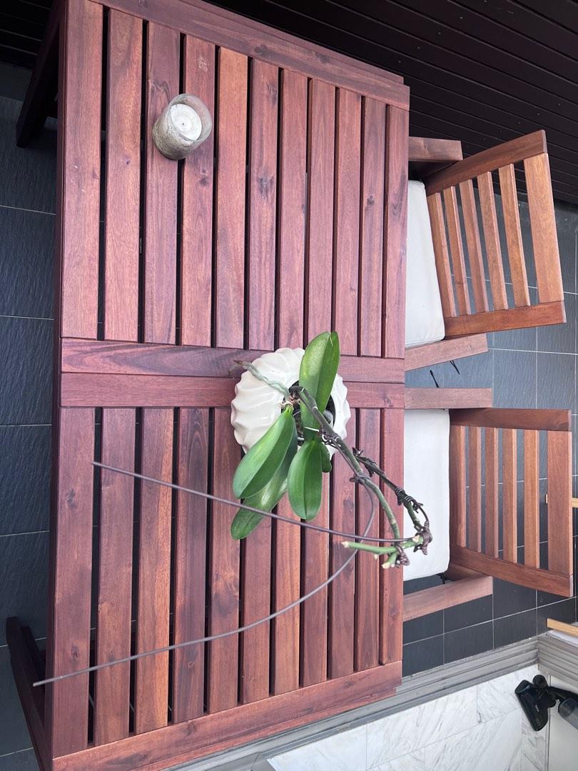 Ikea outdoor table + 2 chairs, Furniture & Home Living, Outdoor