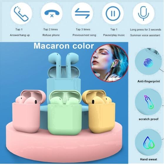 Inpods 12 Macaron Headset Bluetooth i12 TWS Warna Macaron Wireless Earphone Inpods 12 Macaron