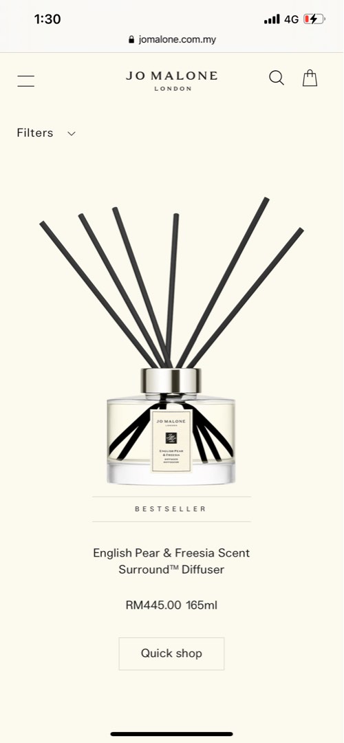 Jo Malone Reed Diffuser (English Pear & Freesia), Beauty & Personal