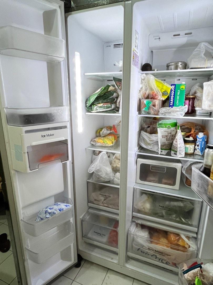 LG Side by Side Fridge (WARRANTY), TV & Home Appliances, Kitchen