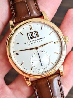 LNIB A. Lange & Söhne (Sohne) Saxonia Outsize Date 315.032 18K Rose Gold Automatic Dress Watch