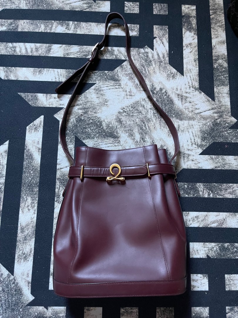 Louis Quatorze Maroquinerie leather Vintage shoulder leather black purse
