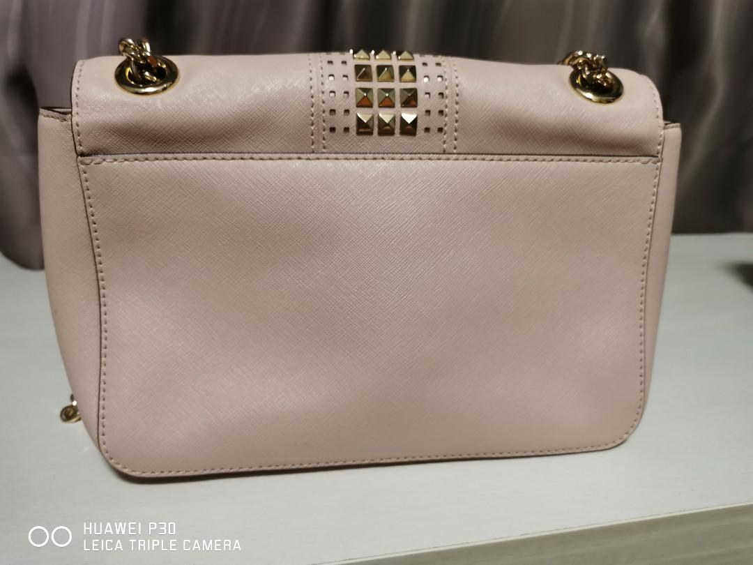 Michael Kors Tina Stud Leather MD Shoulder Flap Bag Women s Fashion Bags Wallets Shoulder Bags on Carousell