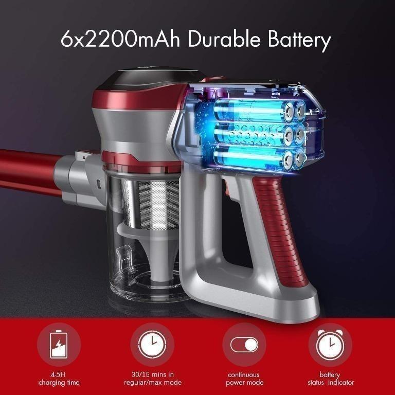 Muzili Cordless Vacuum Cleaners with LED Motorhead, Dual Suction Modes
