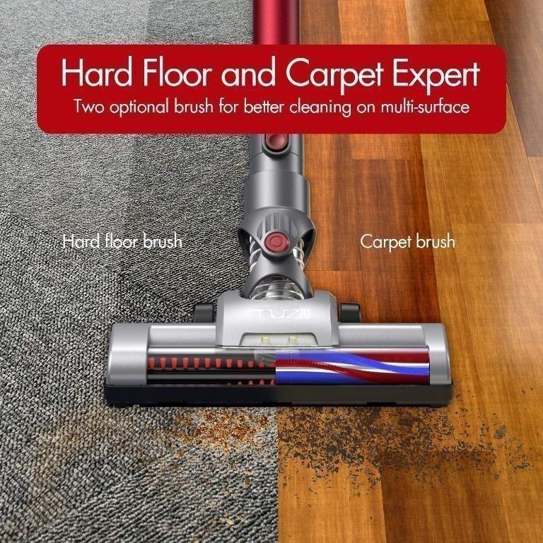 Muzili Cordless Vacuum Cleaners with LED Motorhead, Dual Suction Modes and Docking Station