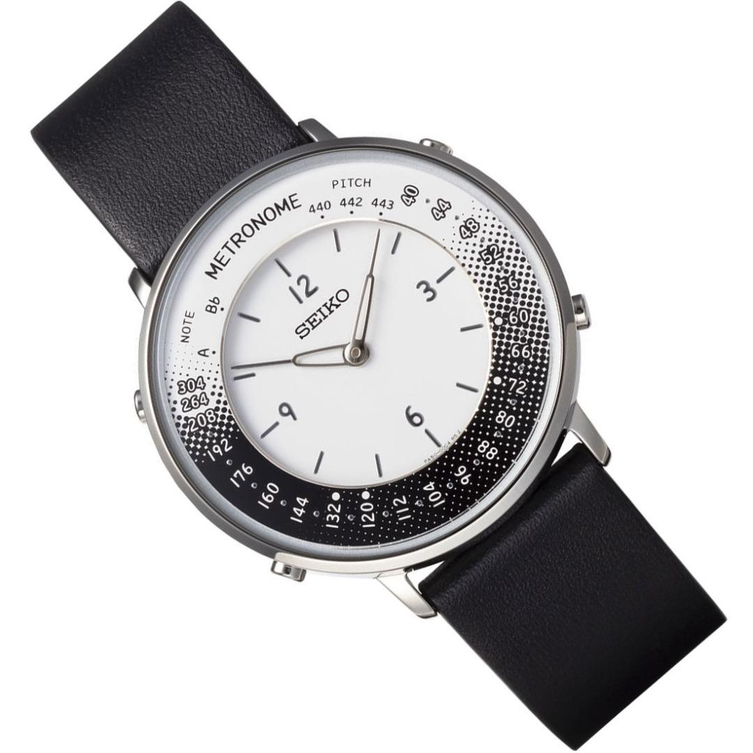 NEW Seiko Metronome SMW001B Black Leather White Analog Dial Quartz Unisex  Casual Watch, Men's Fashion, Watches & Accessories, Watches on Carousell