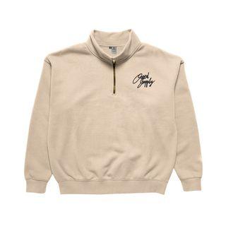 OOTDSUPPLY Halfzip Signature Cream | Sweatshirt Pria & Wanita - Link Shopee: https://shope.ee/2KxNQMvJjt