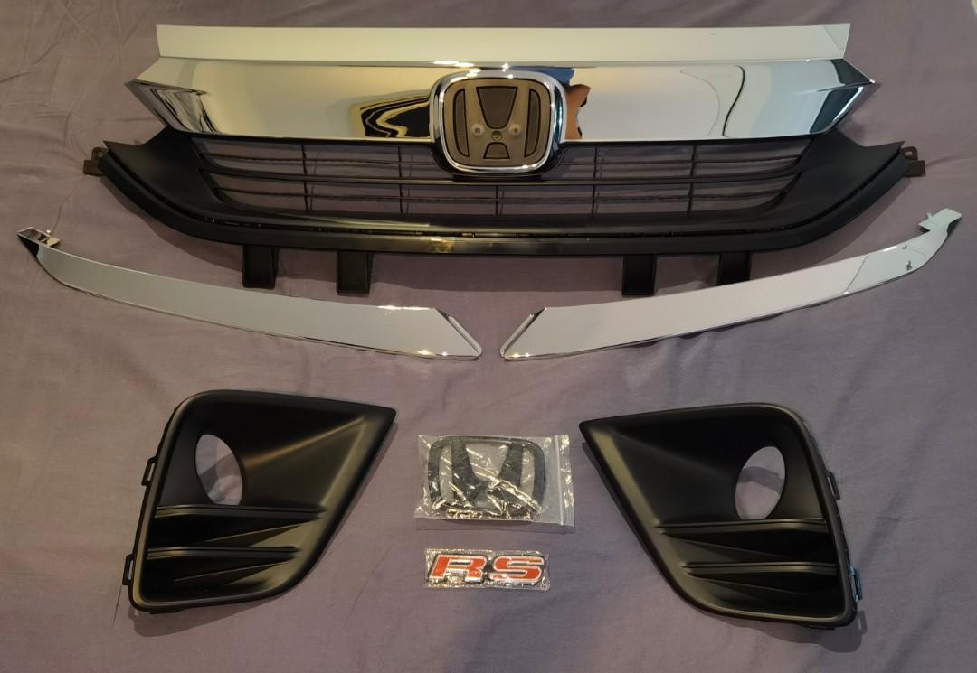 ORIGINAL 2022 Honda City V Front Chrome Grille Fog Lamp Cover Logo RS, Auto Accessories on Carousell