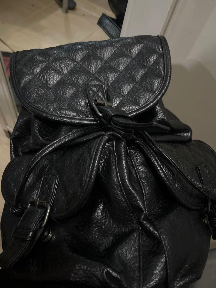 Parisian Black Leather Backpack, Women's Fashion, Bags & Wallets, Backpacks  on Carousell