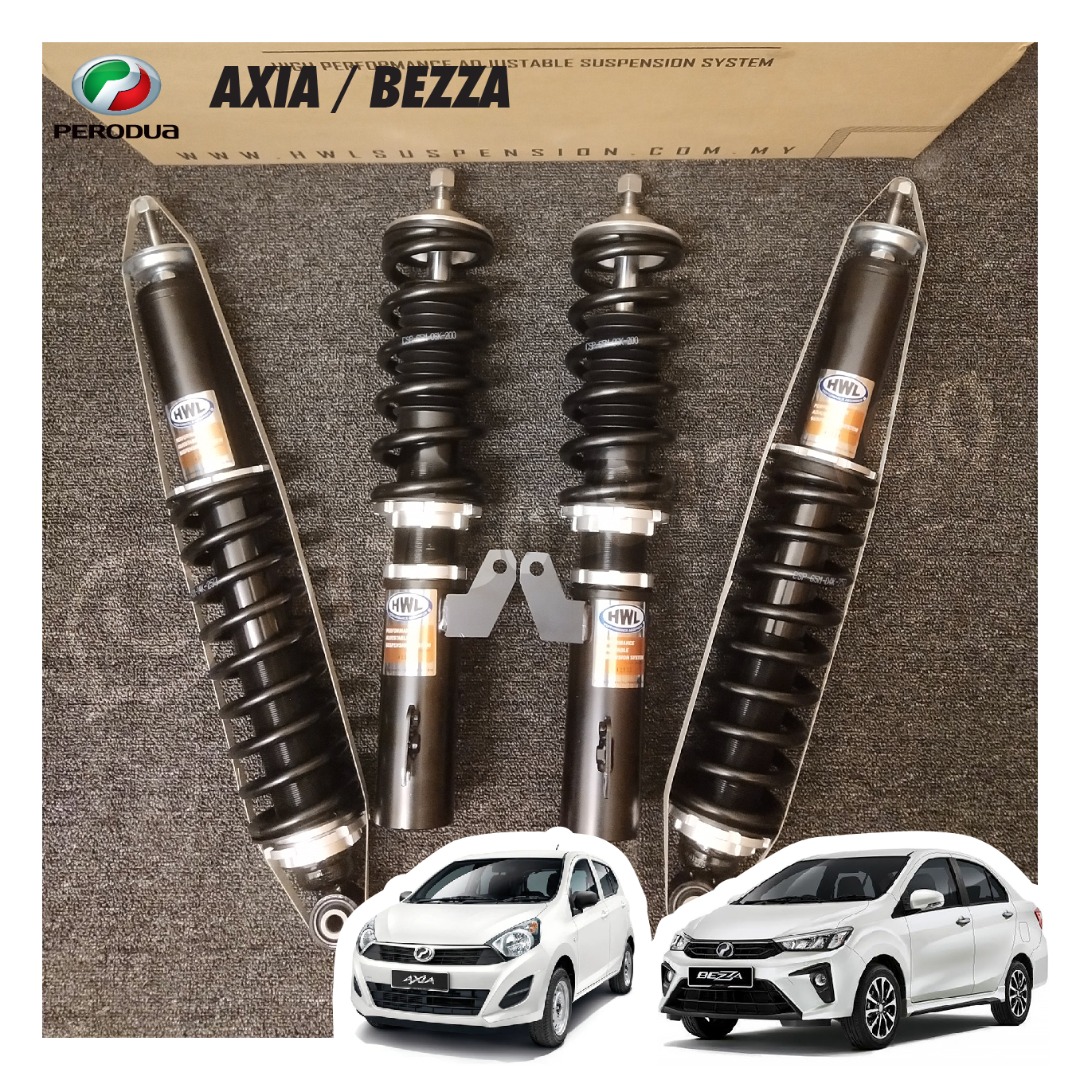 Perodua Axia / Bezza 2014+ HWL XS Series Adjustable Suspension, Auto