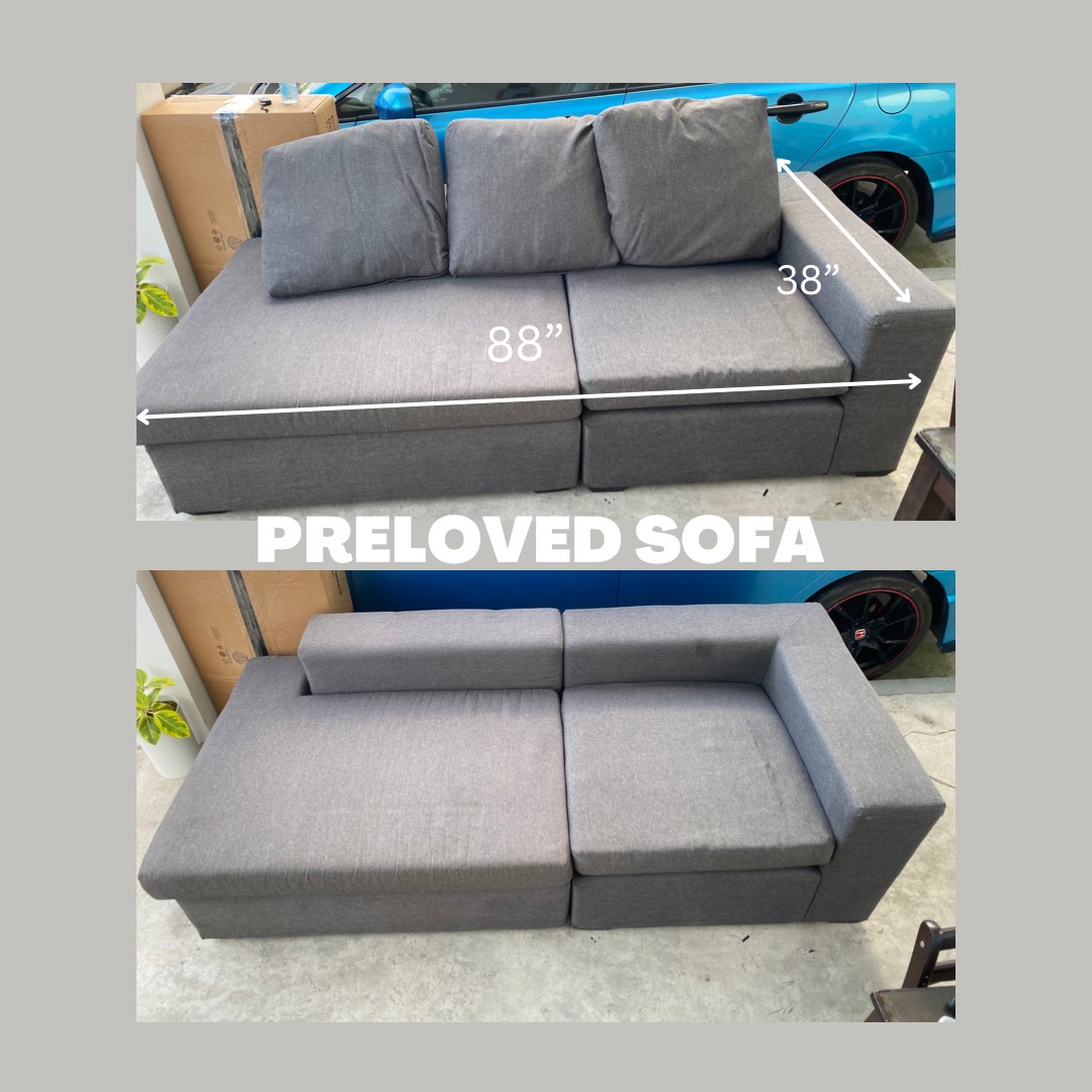 Preloved Sectional Sofa Detachable Foam, Furniture & Home Living