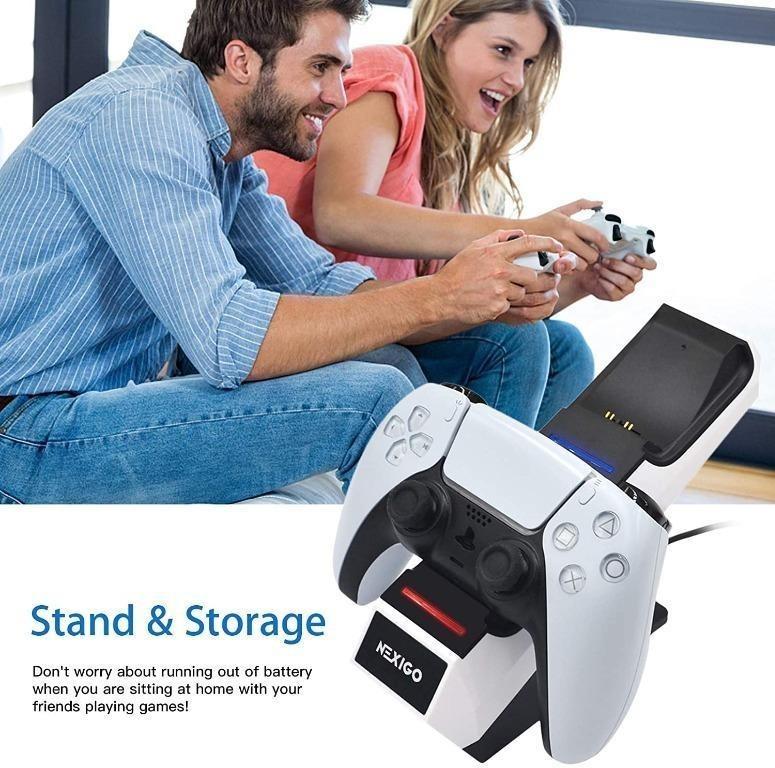 PS5 Controller Charger with AC Adapter with 4 Analog Sticks Covers ...