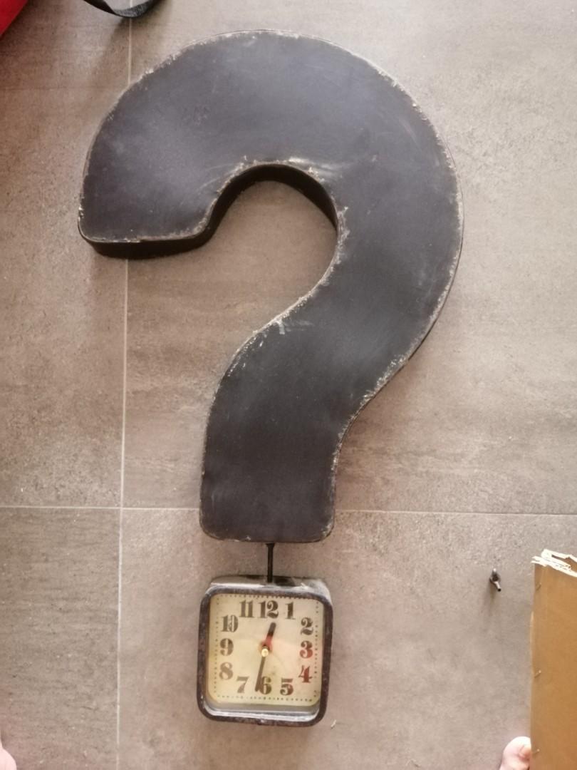 Question Mark Clock Design Question Mark Wall Clock, Furniture & Home Living, Home Decor, Clocks ...