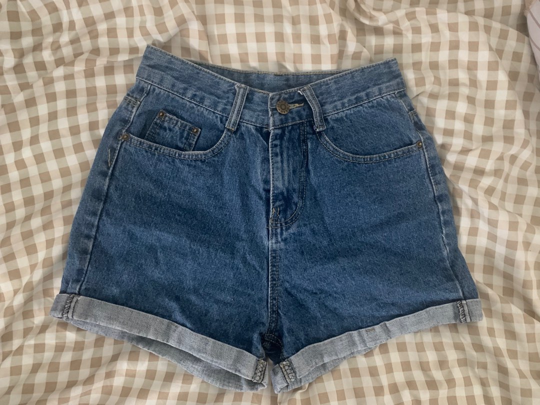 Retro Denim Shorts, Women's Fashion, Bottoms, Shorts on Carousell