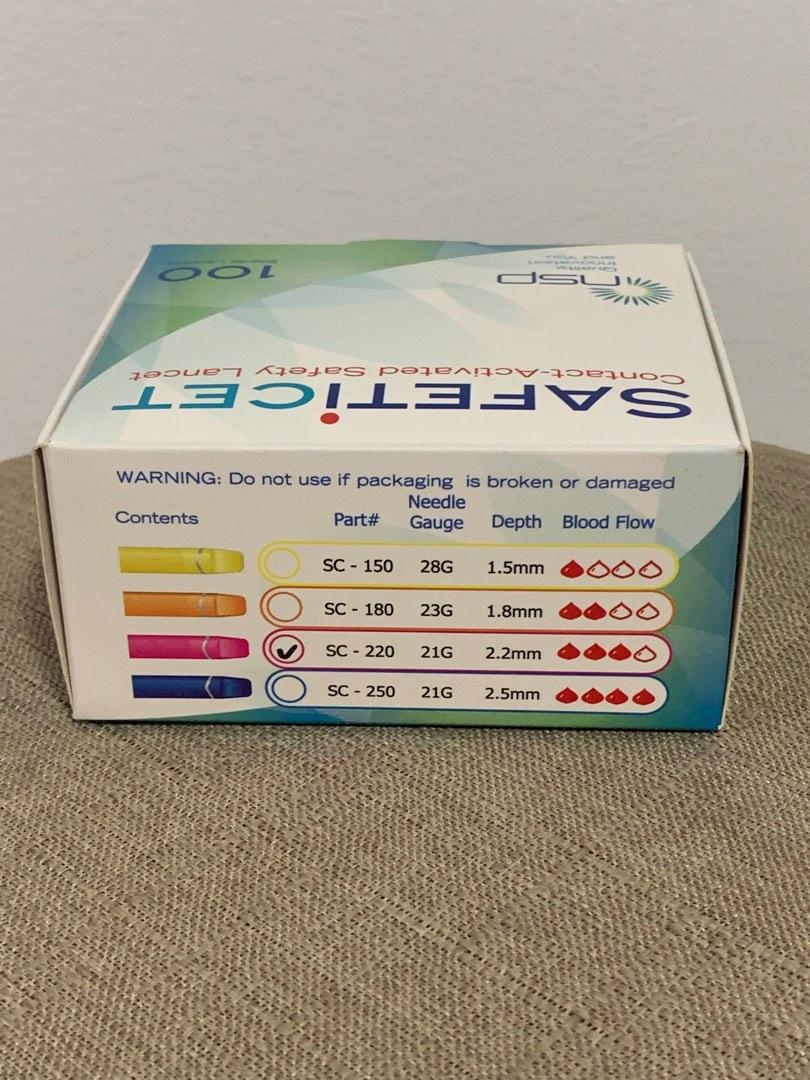 Safeticet Lancets PINK no need lancing device, Health & Nutrition, Medical Supplies & Tools on