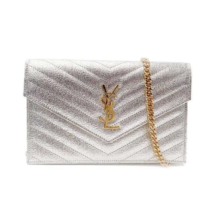 Ysl silver 2025 wallet on chain