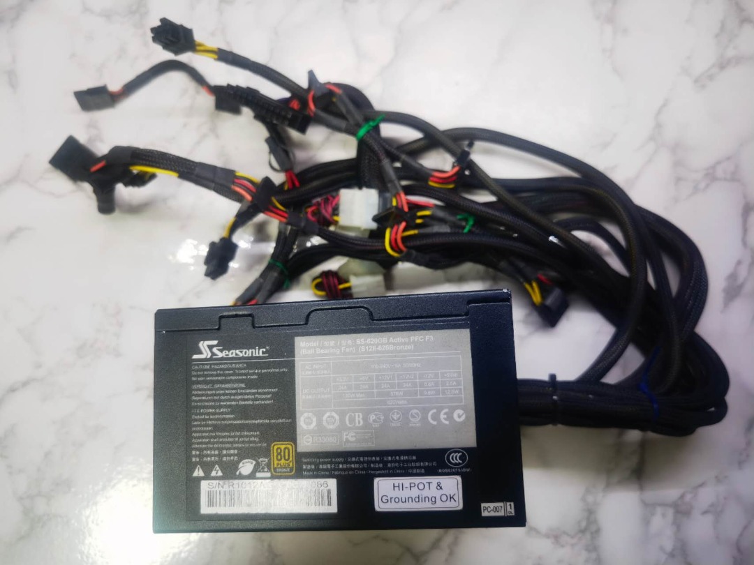 SeaSonic SS-620GB Active PSC F3 Power supply, Computers & Tech, Parts ...