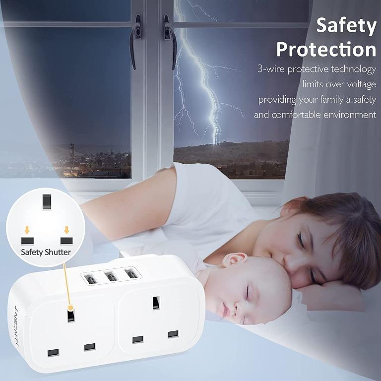 [sg stock] LENCENT USB Plug Extension with 3 USB Ports, 2 Way USB ...