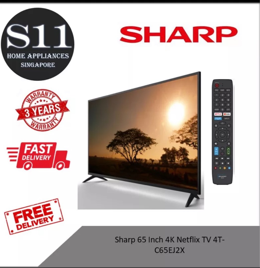 Sharp 65 inch 4K Netflix Led TV, TV & Home Appliances, TV