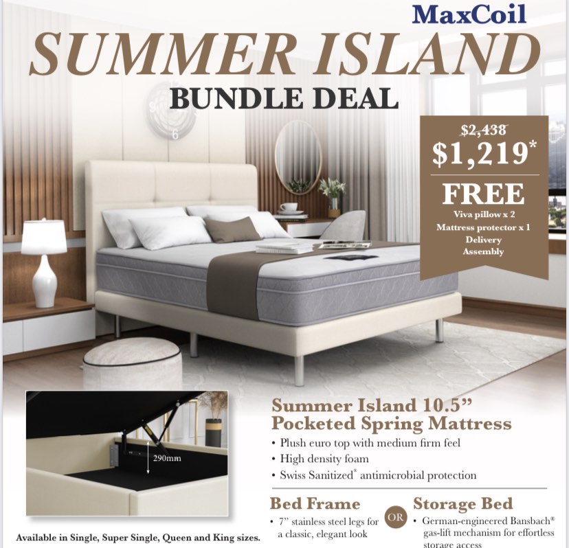 Summer Island Mattress and Bedframe, Furniture & Home Living, Furniture