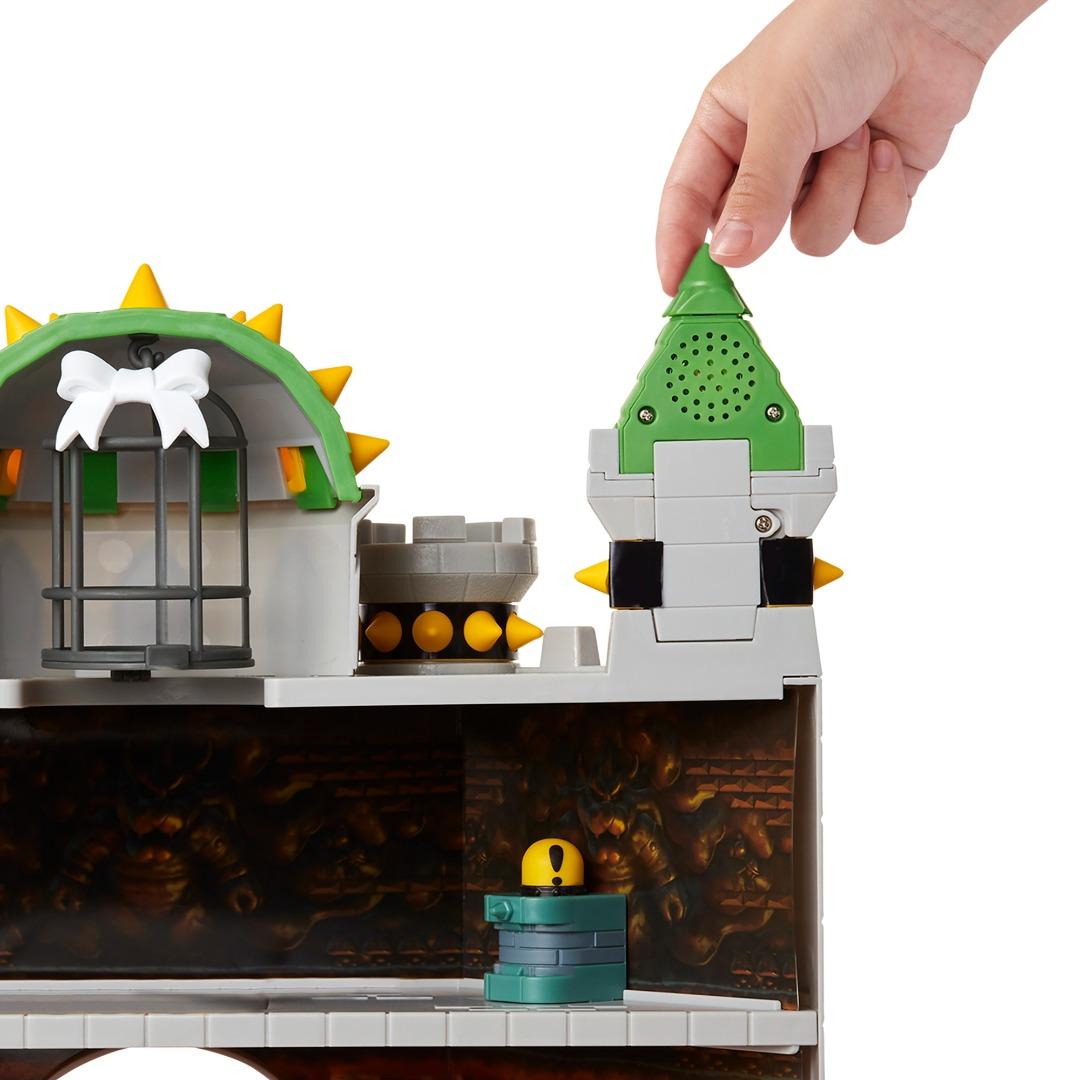 Super Mario Deluxe Bowser's Castle Playset 19 Pcs. Interactive Play Set with Authentic InGame