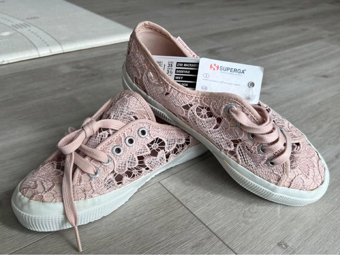 Superga 2750 Macramew in pink skin Women s Fashion Footwear