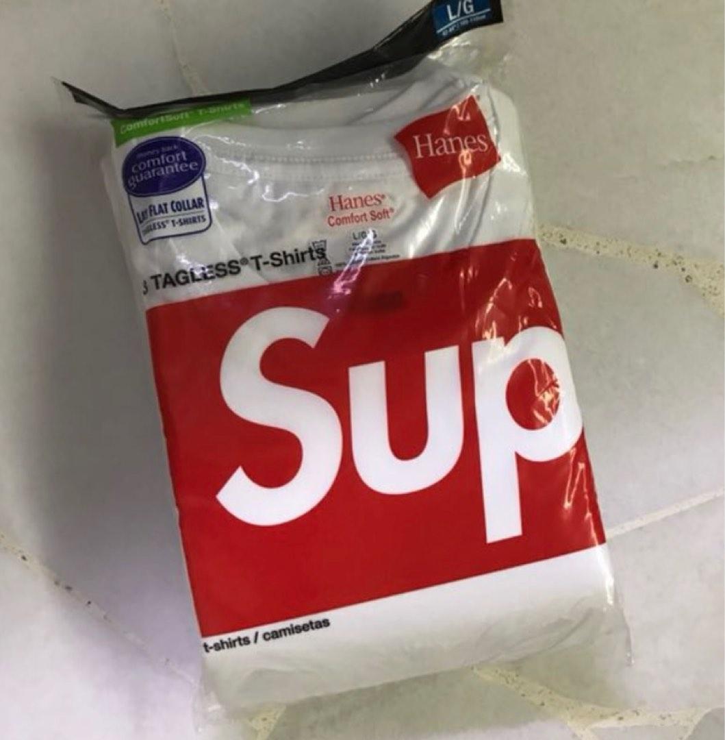 Supreme hanes white tee hotsell