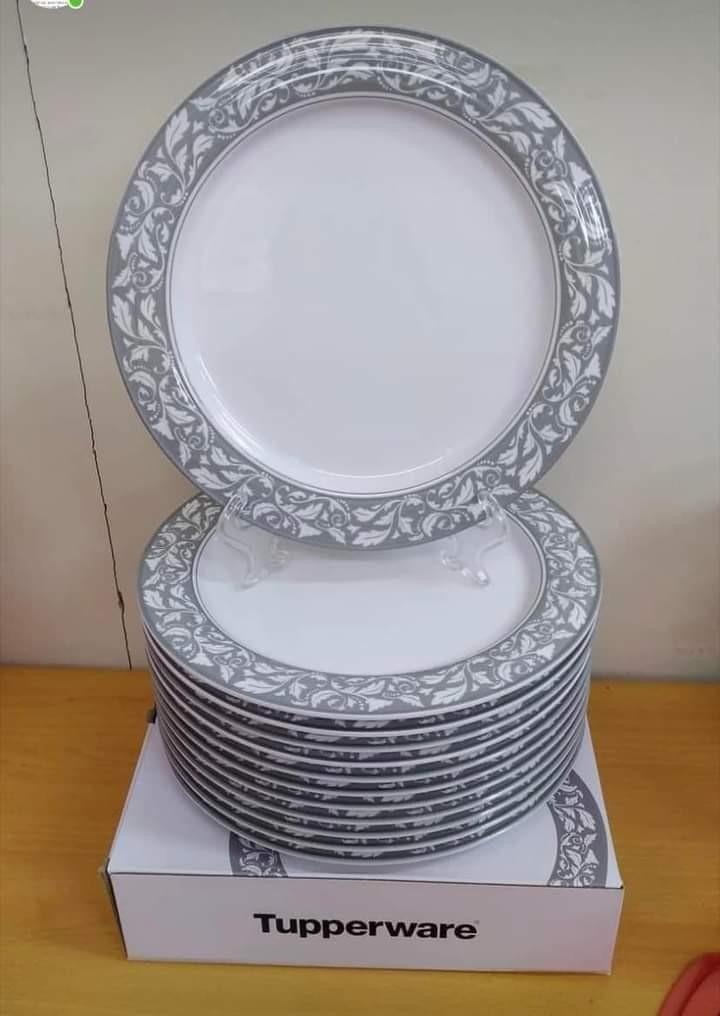 Tupperware Sterling Celebration Dinner Plates 1 dozen, Furniture & Home