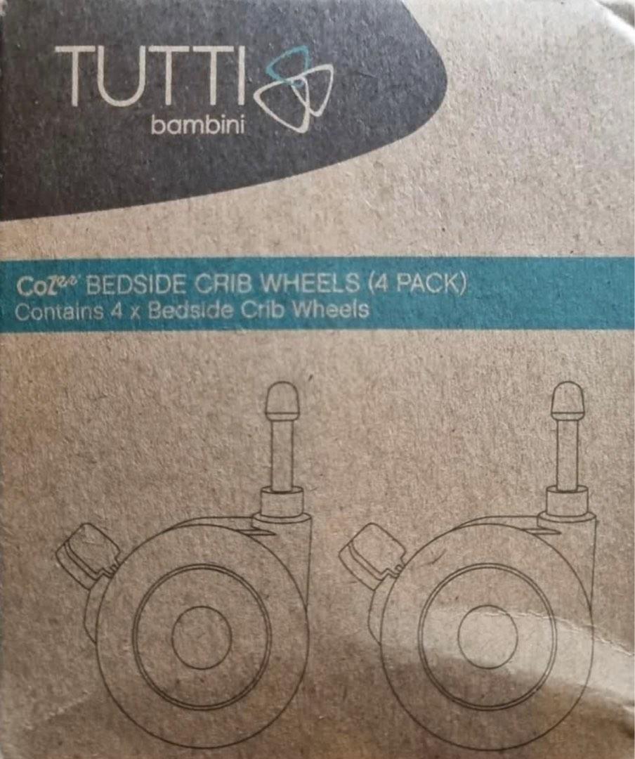 TUTTI BAMBINI COZEE BEDSIDE CRIB WITH FREE WHEELS & WATERPROOF COT