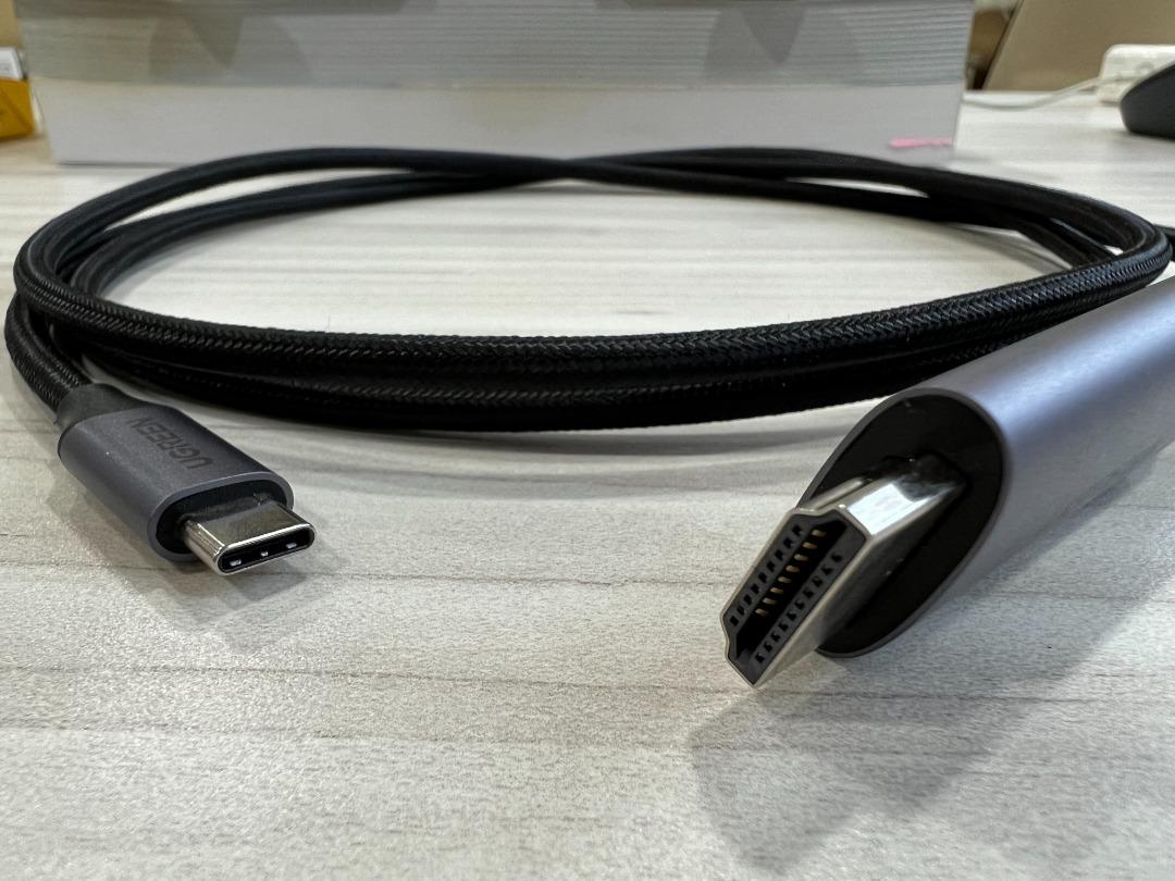 USB C To HDI Cable 4K 10FT, Quntis Braided Type-C To HDI Cord, Gold - View #3